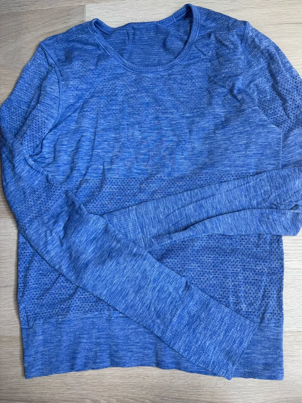 lululemon athletica Heathered Royal Blue Crewneck Long Sleeve Top